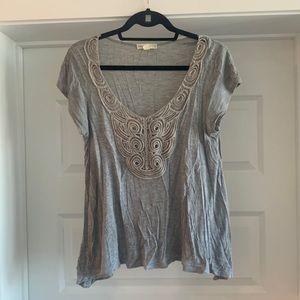 Grey top with beading detail, medium